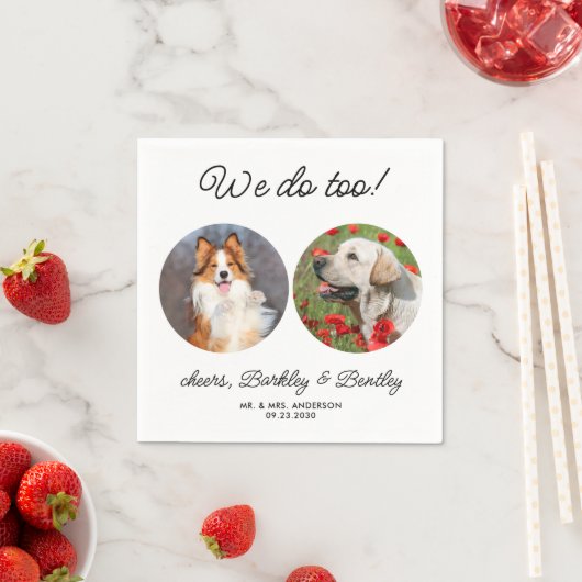 Serviette En Papier Personnalisé Nous faisons Trop 2 Photo Mariage chi (En situation)