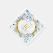 Serviette En Papier Personnalisé Pastel Blue Sweet 16 Parties scintill (Coin)