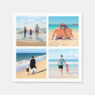 Serviette En Papier Personnalisé Personnalisé Votre Collage Photo Napk