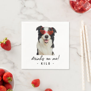 Serviette En Papier Personnalisé Poète Lover Chien Ou Chat Photo Drôle
