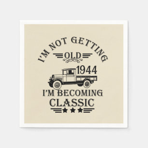 Serviette En Papier Personnalisé quatre-vingts fête vintage 80e annive