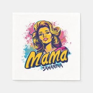 Serviette En Papier Personnalisé Retro Mama Pop Art (14)