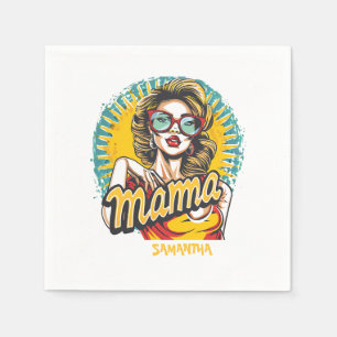 Serviette En Papier Personnalisé Retro Mama Pop Art (17)