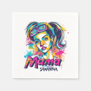 Serviette En Papier Personnalisé Retro Mama Pop Art (18)