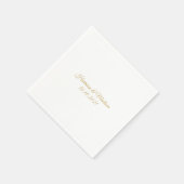 Serviette En Papier Personnalisé script or noms Mariage classique élég (Coin)