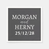 Serviette En Papier Personnalisé Simple Design élégant Moderne Minimal (Devant)