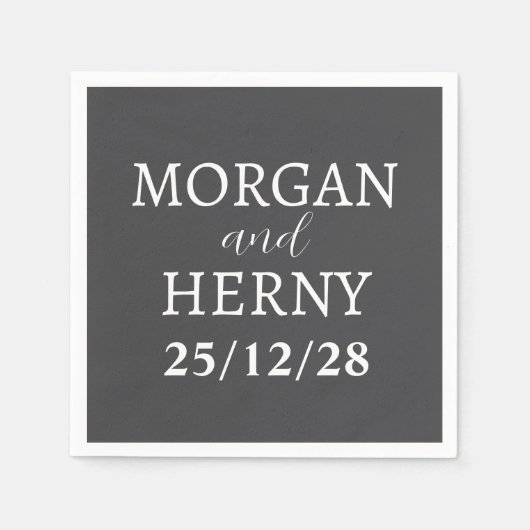 Serviette En Papier Personnalisé Simple Design élégant Moderne Minimal (Devant)