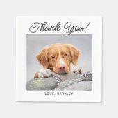Serviette En Papier Personnalisé Simple moderne photo mignon chien ani (Devant)