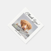 Serviette En Papier Personnalisé Simple moderne photo mignon chien ani (Coin)