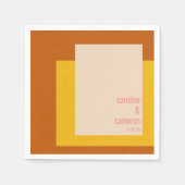 Serviette En Papier Personnalisé Style Retro Géométrique Earthy Boho C (Devant)