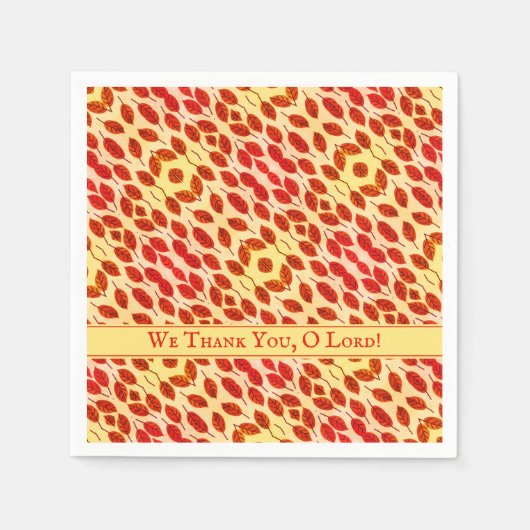 Serviette En Papier Personnalisé THANKSGIVING Automne Feuilles Automne (Devant)