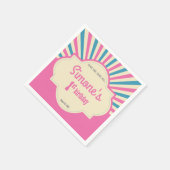 Serviette En Papier Personnalisé, thème Cirque, premier anniversaire,  (Coin)
