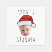 Serviette En Papier Personnalisé Visage bébé Père Noël Chapeau Photo d (Devant)