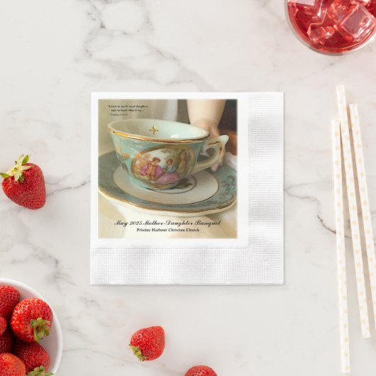 Serviette En Papier Personnalisé [Votre Événement] French Teup Beverag (En situation)