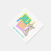 Serviette En Papier Personnalisé Wild & Three Zebra 3e anniversaire Na (Coin)
