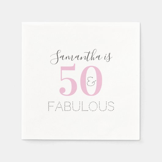 Serviette En Papier Personnalisée 50 et fabuleuse fête d'anniversaire  (Devant)