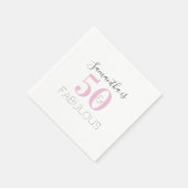 Serviette En Papier Personnalisée 50 et fabuleuse fête d'anniversaire  (Coin)