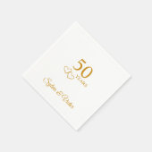 Serviette En Papier Personnalisée Elégante Simple 50ème Anniversaire (Coin)