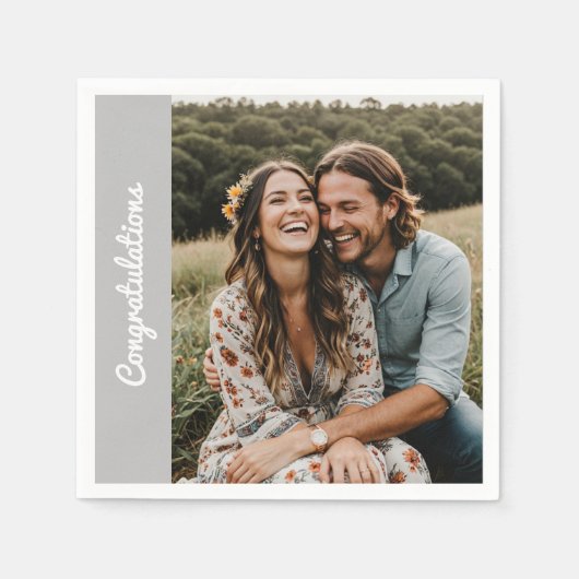 Serviette en papier personnalisée pour fiançailles (Devant)