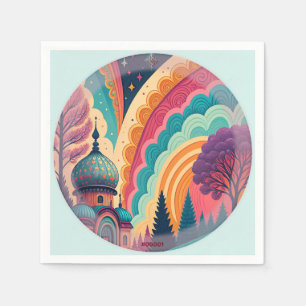 Serviette en papier personnalisée sarcelle pour fê