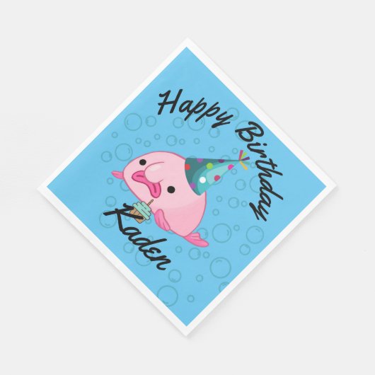 Serviette En Papier PersonnaliséParty on Birthday Blobfish Plaque papi (Coin)