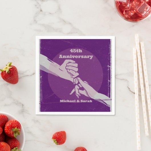 Serviette En Papier Personnaliser anniversaire couple romantique main  (En situation)