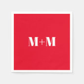 Serviette En Papier Personnaliser avec lettre blanche initiale Numéro (Devant)