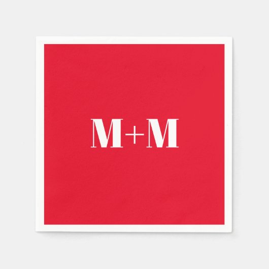 Serviette En Papier Personnaliser avec lettre blanche initiale Numéro  (Devant)