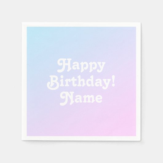 Serviette En Papier Personnaliser avec nom et photo Anniversaire (Devant)
