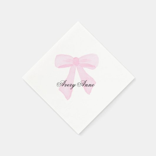 Serviette En Papier Personnaliser baby shower serviette rose arc (Coin)