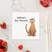 Serviette En Papier Personnaliser Bar Mitzvah Kippah Parti Chat Napkin (En situation)