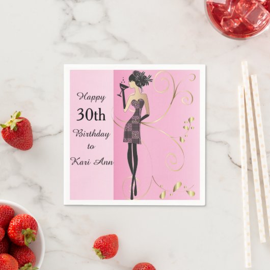 Serviette En Papier Personnaliser Classy Birthday Girl (En situation)
