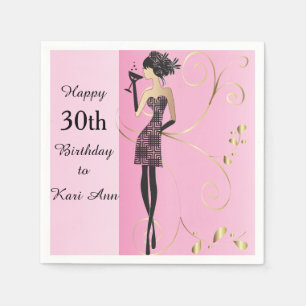 Serviette En Papier Personnaliser Classy Birthday Girl