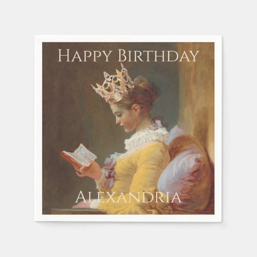 Serviette En Papier Personnaliser Comment être une reine Joyeux annive (Devant)