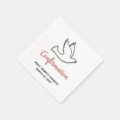 Serviette En Papier Personnaliser de confirmation Dove avec rouge (Coin)