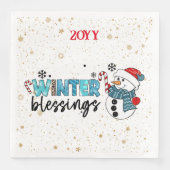 Serviette En Papier Personnaliser des Bénédictions d'hiver (Devant)