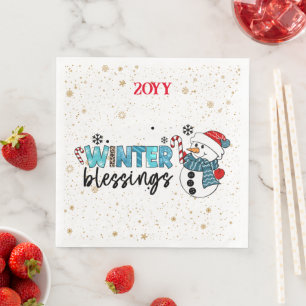 Serviette En Papier Personnaliser des Bénédictions d'hiver