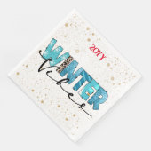 Serviette En Papier Personnaliser des vibrations d'hiver (Coin)