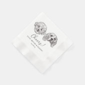 Serviette En Papier Personnaliser deux animaux Cocktail Mariage de ser (Coin)