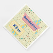 Serviette En Papier Personnaliser Félicitations Retro (Coin)