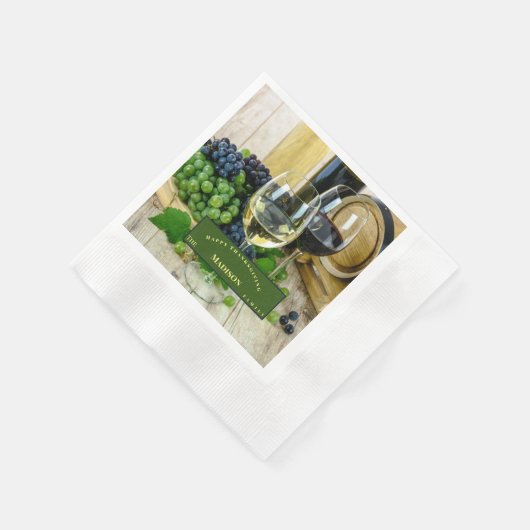 Serviette En Papier Personnaliser l'action de grâces unique (Coin)