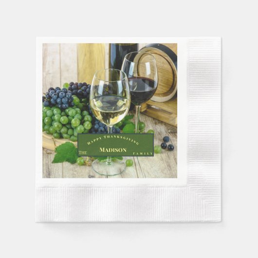 Serviette En Papier Personnaliser l'action de grâces unique (Devant)