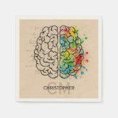 Serviette En Papier Personnaliser Le Cerveau Humain Gauche Et Droite (Devant)