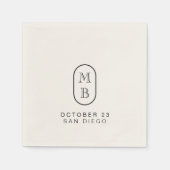 Serviette En Papier Personnaliser le cocktail Mariage Napkin (Devant)