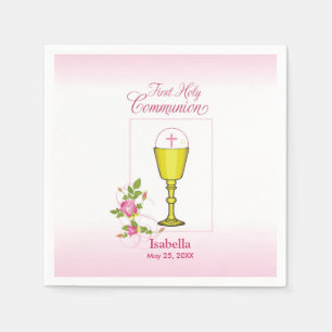 Serviette En Papier Personnaliser le nom de fille rose Première commun