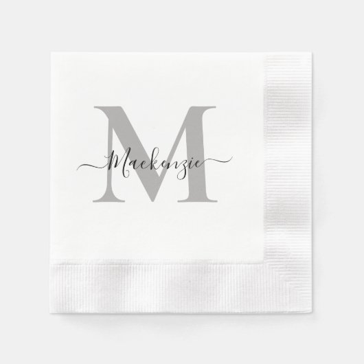 Serviette En Papier Personnaliser le nom initial du groupe Monogram (Devant)