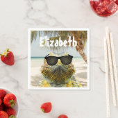 Serviette En Papier Personnaliser le plaisir de la plage d'été (En situation)