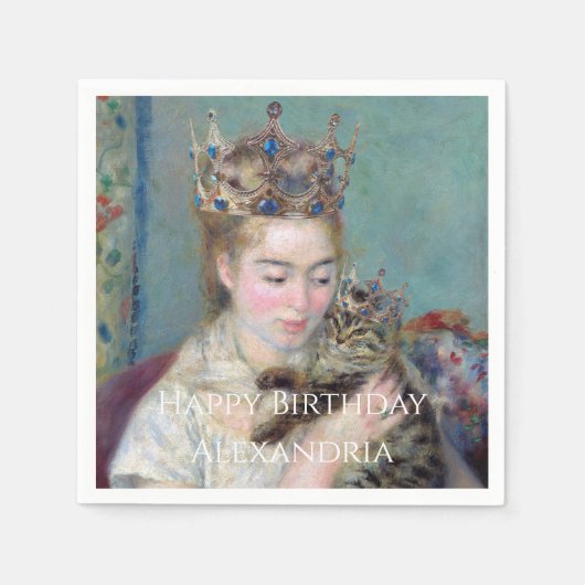 Serviette En Papier PERSONNALISER Le Prince et moi Joyeux anniversaire (Devant)