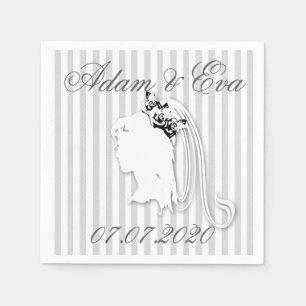 Serviette En Papier Personnaliser les noms du mariage