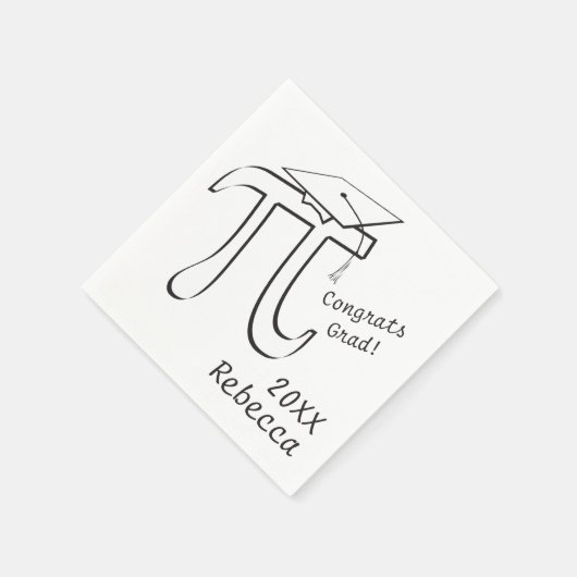 Serviette En Papier Personnaliser Math Pi Graduation Papier Napkins (Coin)